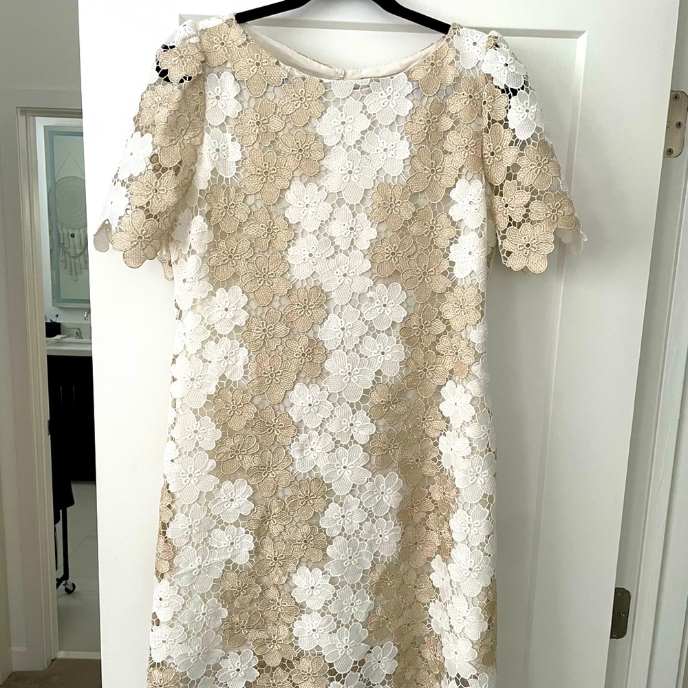 Soma white and gold floral dress